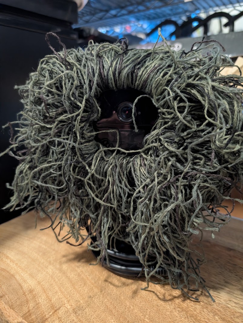Arlo Go cellular security camera (VML4030), with ghillie cover, photo 1