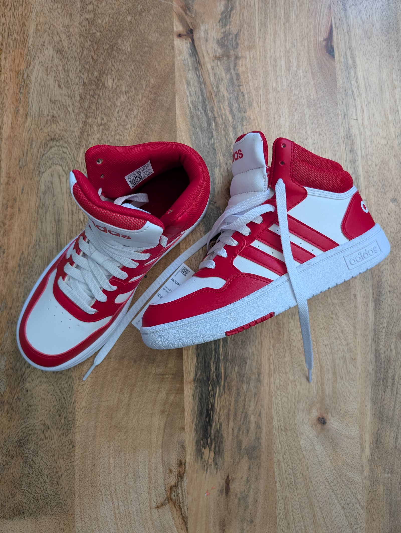 adidas Hoops 3.0 Mid K, white/scarlet, photo 1