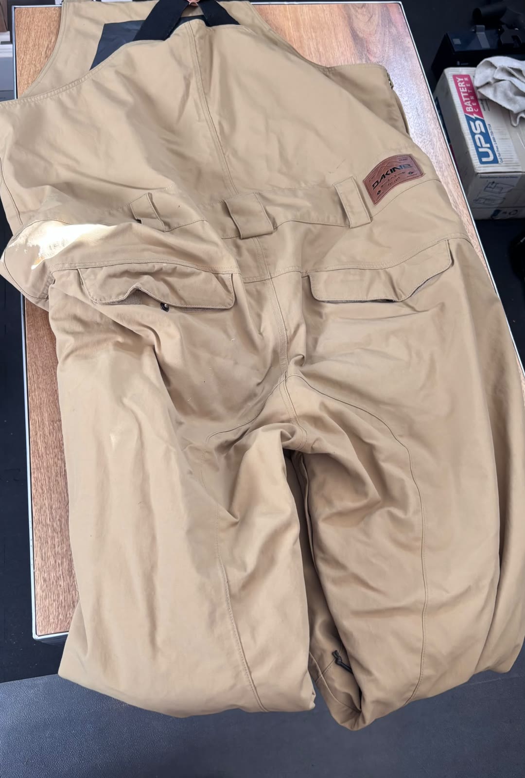 Dakine men's snowboard bibs, tan, photo 1